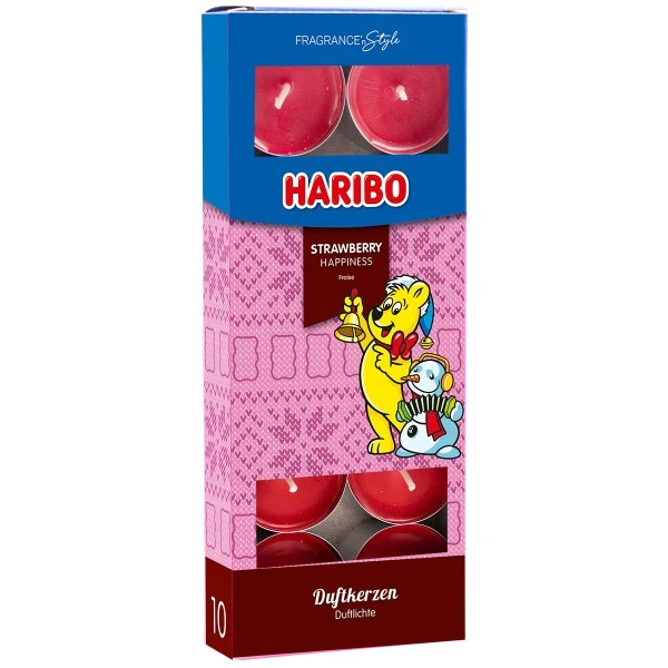 Haribo - Strawberry Happiness - Teelichter - 10 Stück - Winteredition