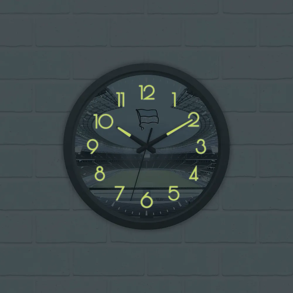 Hertha BSC Wanduhr "Glow dark" mit Logo