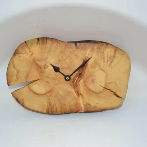 Holz Wanduhr 31x18 cm aus Pappel Unikat Handarbeit