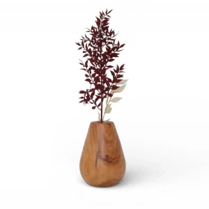 Holzvase Apfel 14 cm Handarbeit