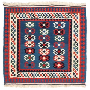 Kelim Teppich - Oriental 100 x 98 cm - dunkelblau