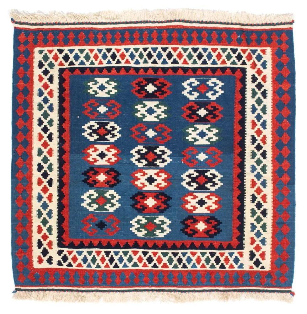 Kelim Teppich - Oriental 100 x 98 cm - dunkelblau