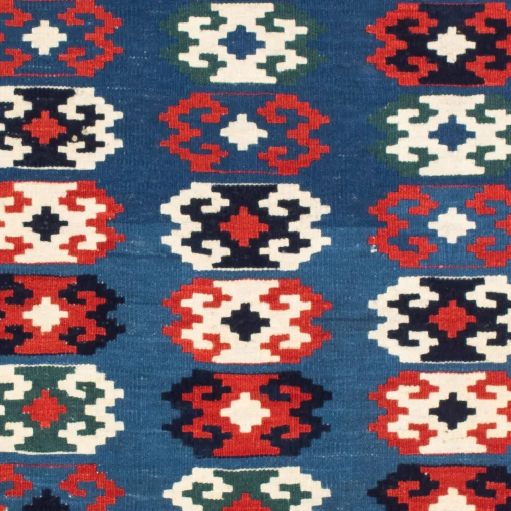 Kelim Teppich - Oriental 100 x 98 cm - dunkelblau