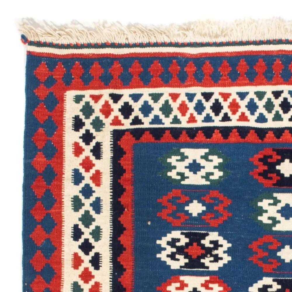 Kelim Teppich - Oriental 100 x 98 cm - dunkelblau