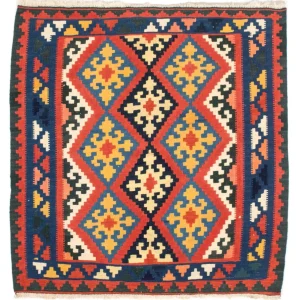 Kelim Teppich - Oriental 102 x 101 cm - rot