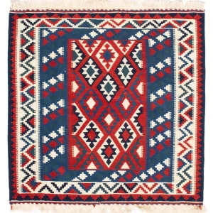 Kelim Teppich - Oriental 104 x 103 cm - dunkelblau