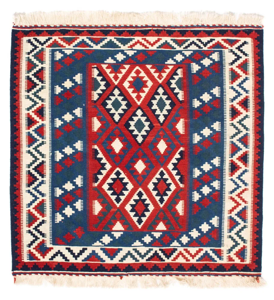 Kelim Teppich - Oriental 104 x 103 cm - dunkelblau