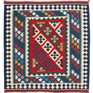 Kelim Teppich - Oriental 104 x 98 cm - blau
