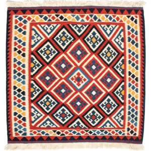 Kelim Teppich - Oriental 106 x 105 cm - rot