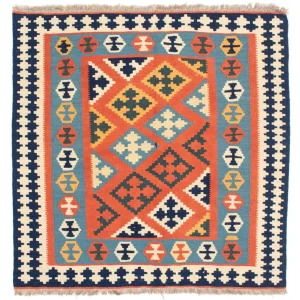Kelim Teppich - Oriental 106 x 106 cm - orange
