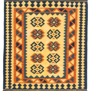 Kelim Teppich - Oriental 107 x 100 cm - hellbeige