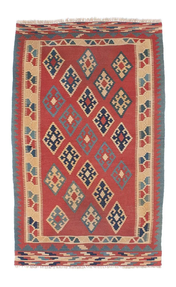 Kelim Teppich - Oriental 161 x 96 cm - dunkelrot