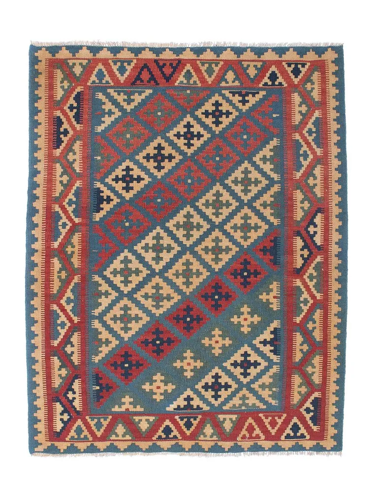 Kelim Teppich - Oriental 166 x 127 cm - blau