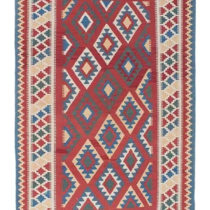 Kelim Teppich - Oriental 186 x 125 cm - dunkelrot
