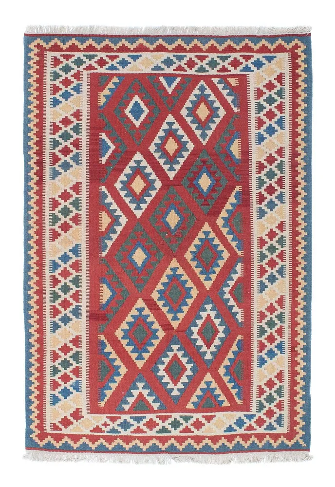 Kelim Teppich - Oriental 186 x 125 cm - dunkelrot