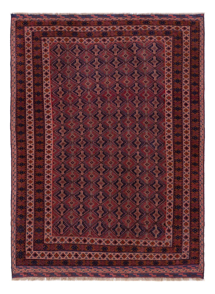 Kelim Teppich - Oriental - 190 x 140 cm - dunkelrot
