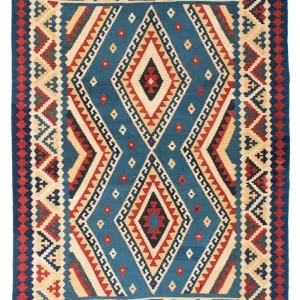 Kelim Teppich - Oriental 193 x 152 cm - blau