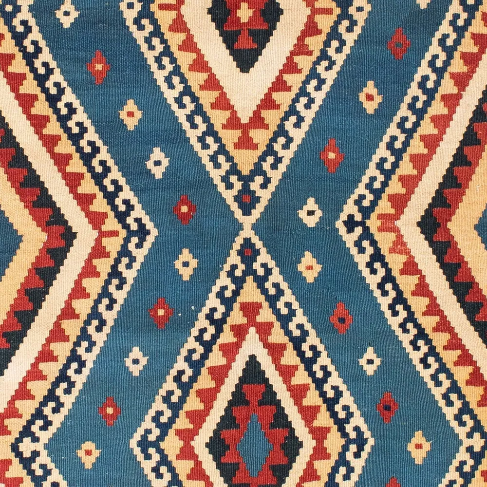 Kelim Teppich - Oriental 193 x 152 cm - blau