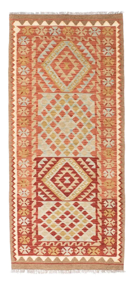 Kelim Teppich - Oriental 193 x 84 cm - hellrot