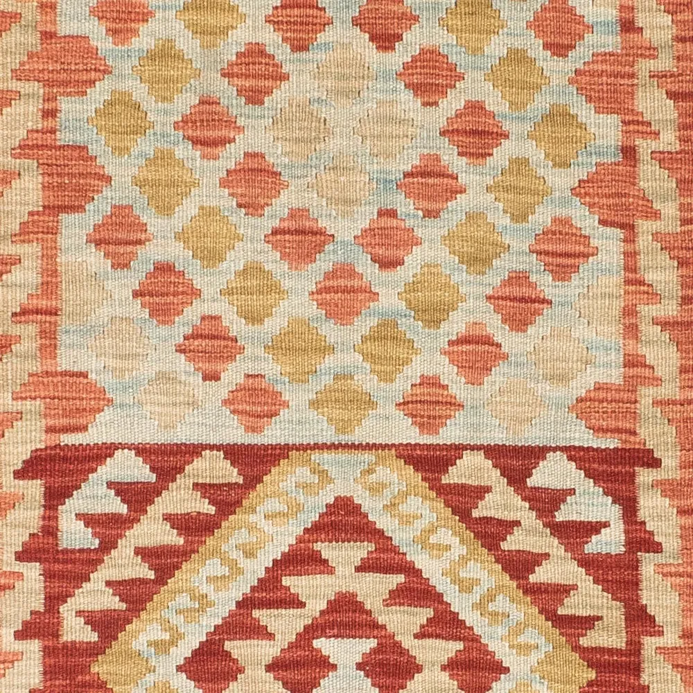 Kelim Teppich - Oriental 193 x 84 cm - hellrot