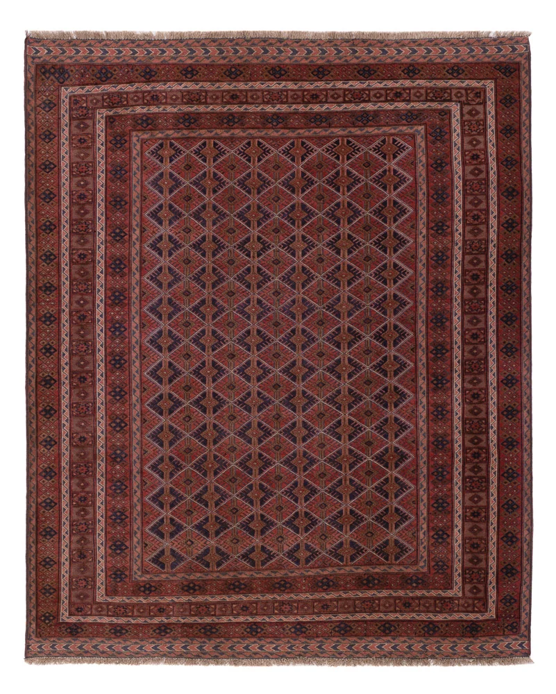 Kelim Teppich - Oriental - 198 x 162 cm - dunkelrot