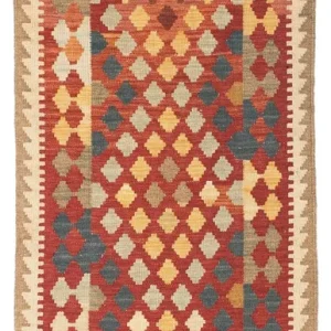 Kelim Teppich - Oriental 198 x 74 cm - hellrot