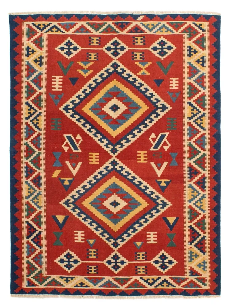Kelim Teppich - Oriental 217 x 160 cm - dunkelrot