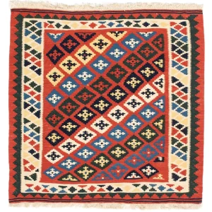 Kelim Teppich - Oriental 97 x 94 cm - rot