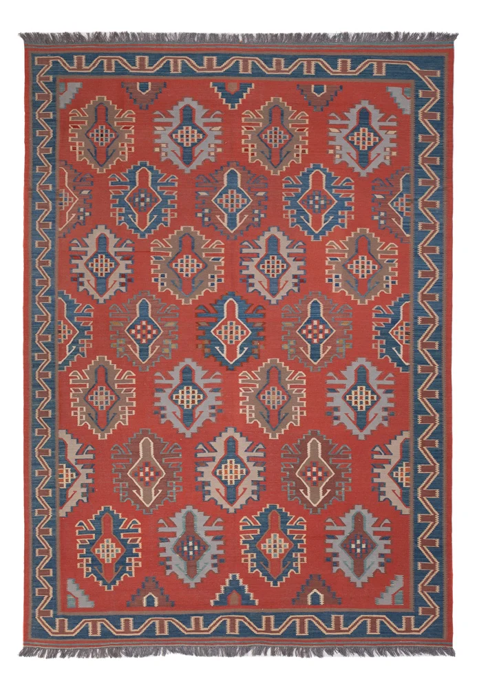 Kelim Teppich - Oriental - Royal - 253 x 177 cm - rot