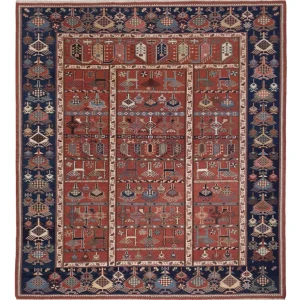 Kelim Teppich - Oriental - Soumak quadratisch - 205 x 192 cm - rost