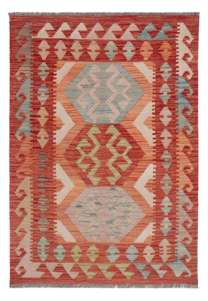 Kelim Teppich - Splash - 126 x 88 cm - mehrfarbig