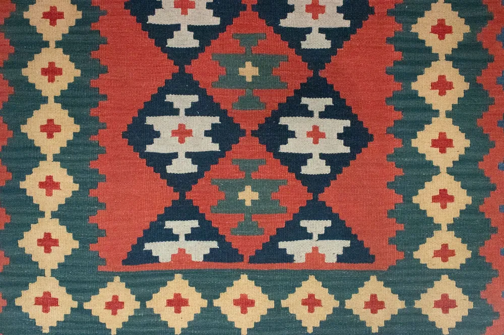 Kelim Teppich - Splash 184 x 120 cm - rot