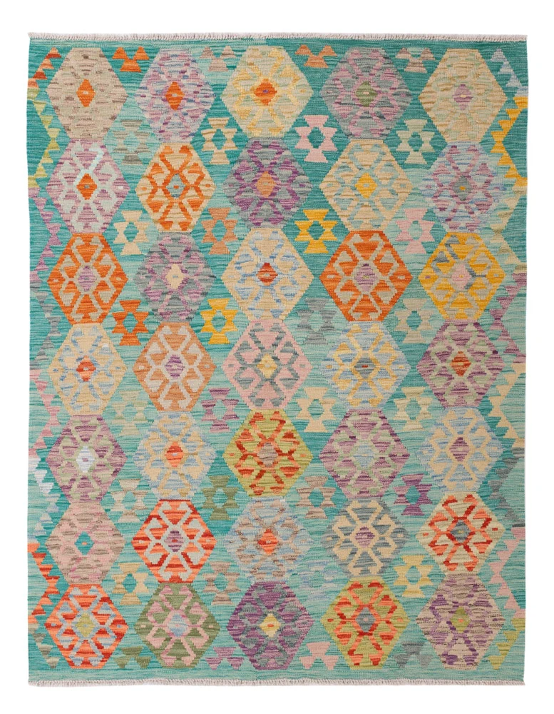 Kelim Teppich - Splash - 193 x 151 cm - bunt