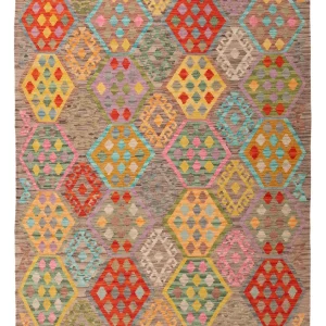 Kelim Teppich - Splash - 197 x 158 cm - bunt