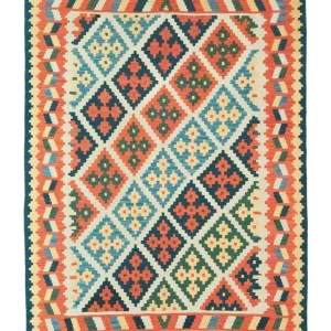 Kelim Teppich - Splash 205 x 157 cm - beige