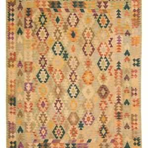 Kelim Teppich - Splash 287 x 199 cm - beige