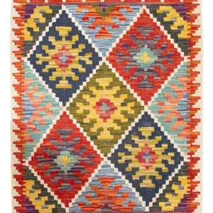 Kelim Teppich - Splash - 93 x 65 cm - mehrfarbig