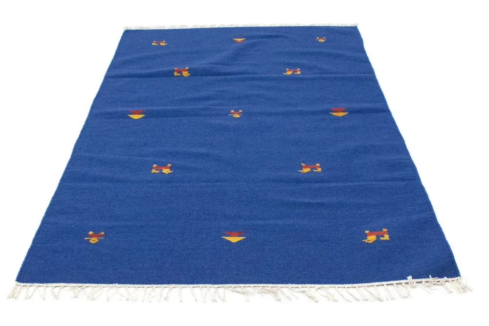 Kelim Teppich - Trendy 180 x 120 cm - blau