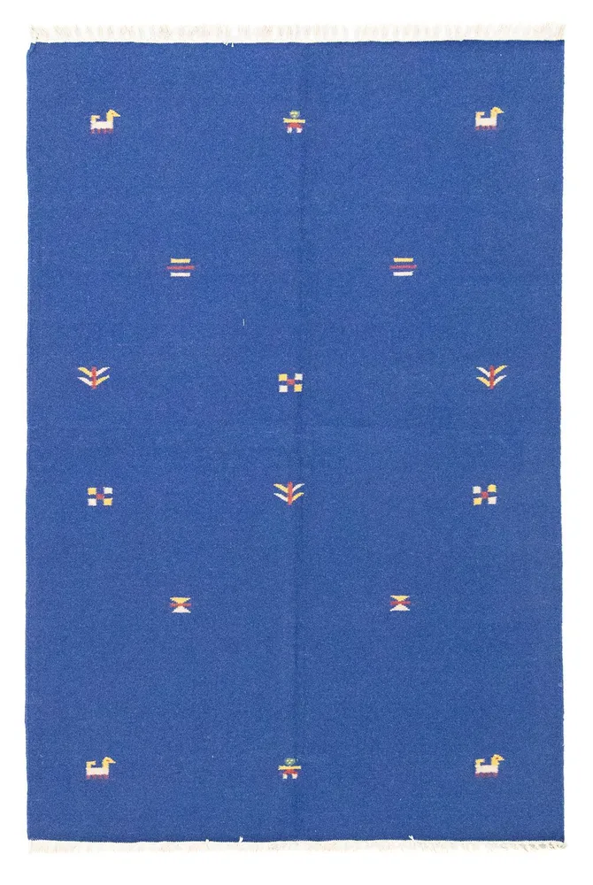 Kelim Teppich - Trendy 200 x 140 cm - blau