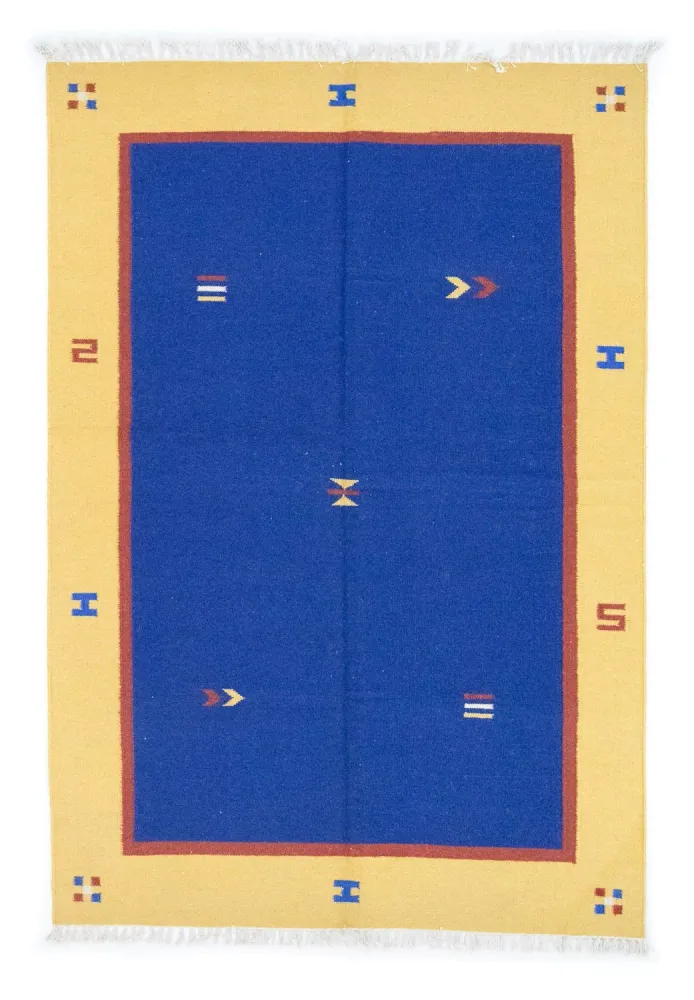 Kelim Teppich - Trendy 200 x 140 cm - blau