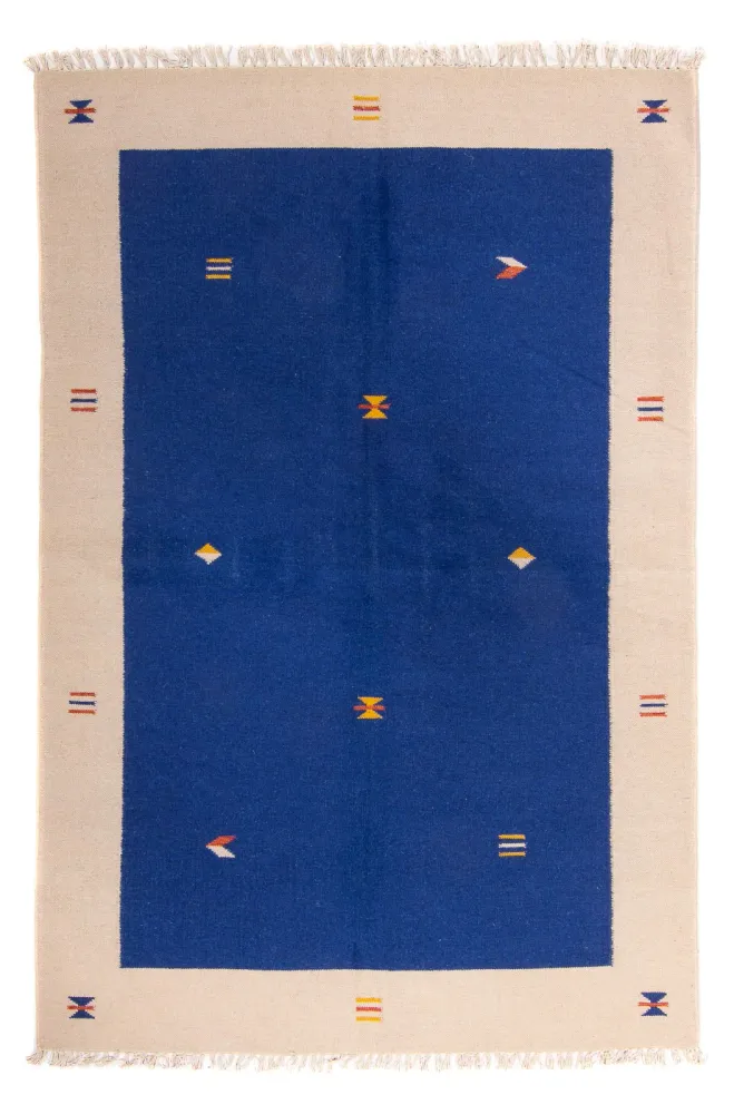 Kelim Teppich - Trendy 240 x 170 cm - dunkelblau