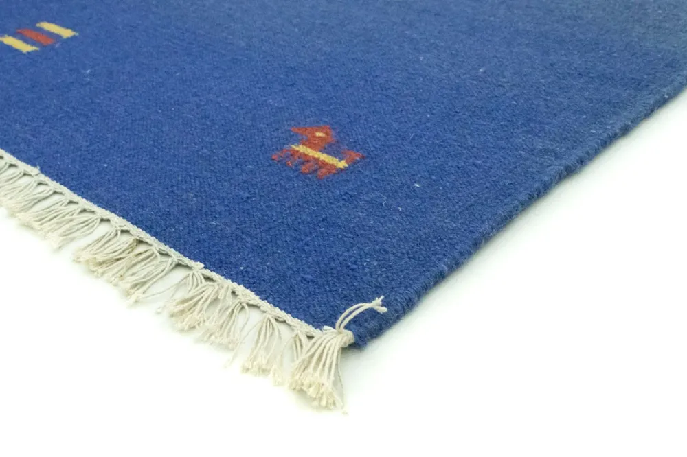 Kelim Teppich - Trendy 300 x 200 cm - blau