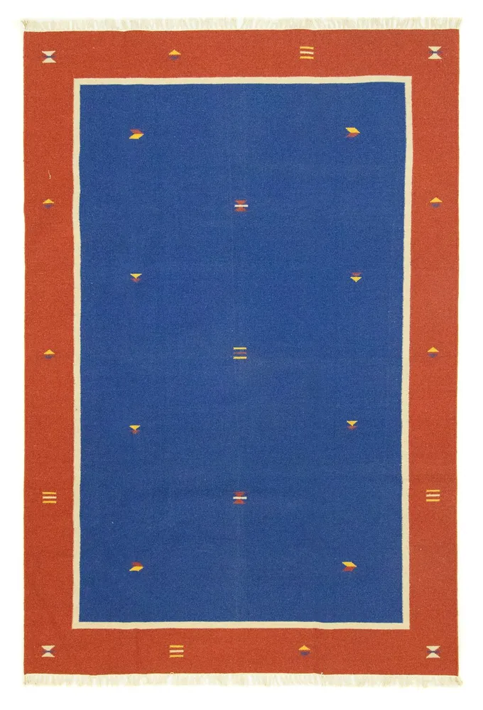Kelim Teppich - Trendy 300 x 200 cm - blau