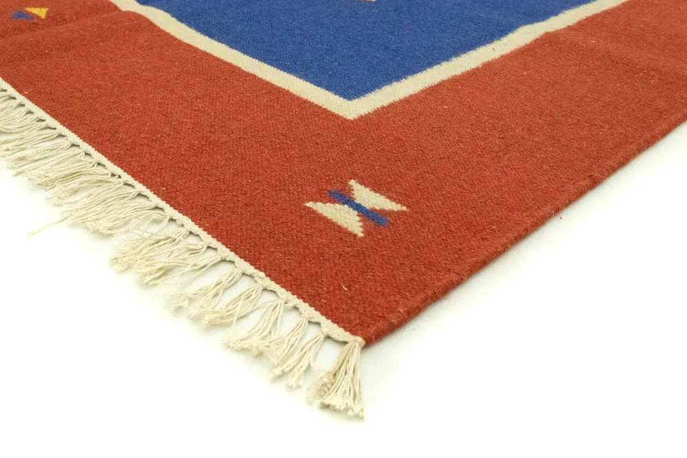 Kelim Teppich - Trendy 300 x 200 cm - blau