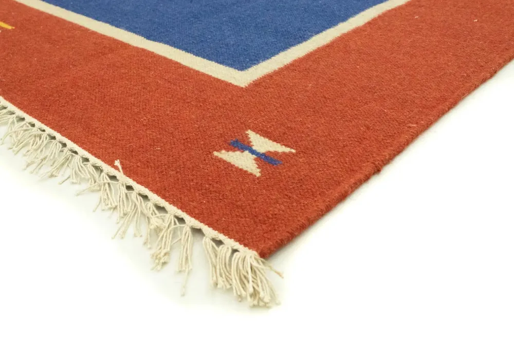 Kelim Teppich - Trendy 300 x 200 cm - blau
