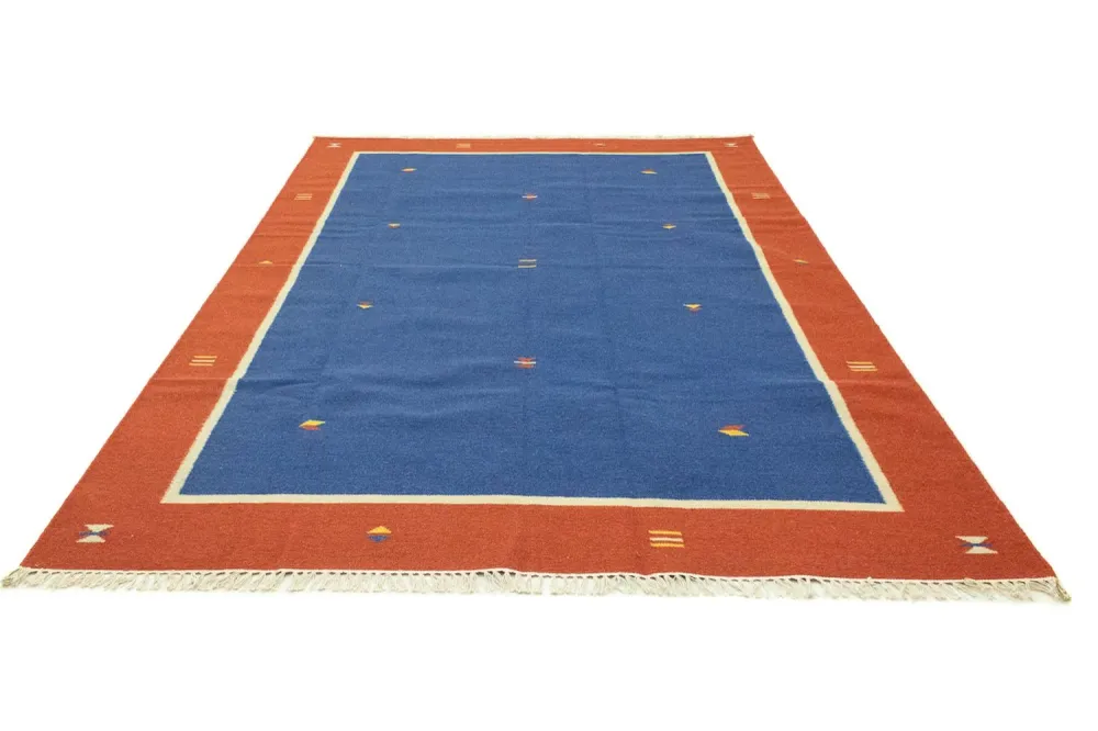 Kelim Teppich - Trendy 300 x 200 cm - blau