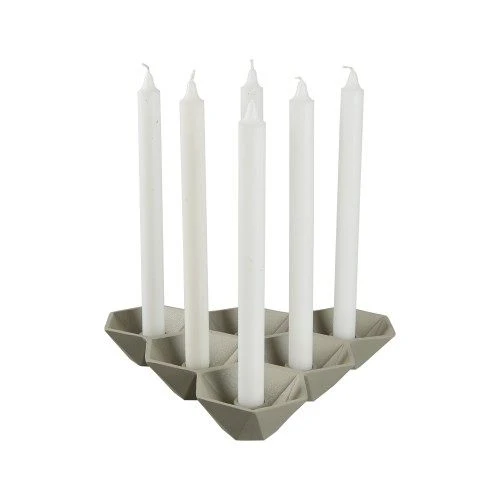 Kerzenhalter HEXAGON 6er sandgrau Kerzenständer 29x27x4,5 cm | Gussaluminium