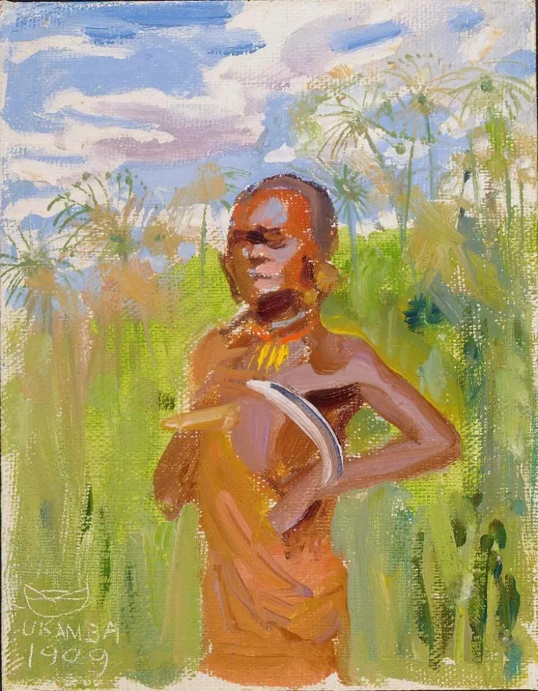 Kikuyu im Schilf des Papyrus - Akseli Gallen-Kallela | Kunstdruck
