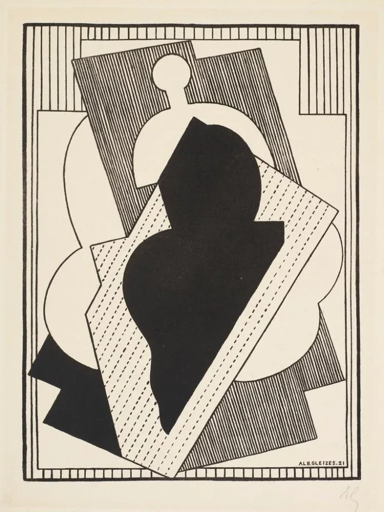 Kubistische Komposition im Zentrum Schwarz - Albert Gleizes | Kunstdruck