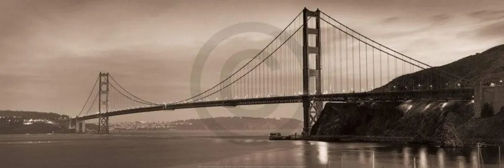 Kunstdruck Alan Blaustein - Golden Gate Bridge II 90x30cm